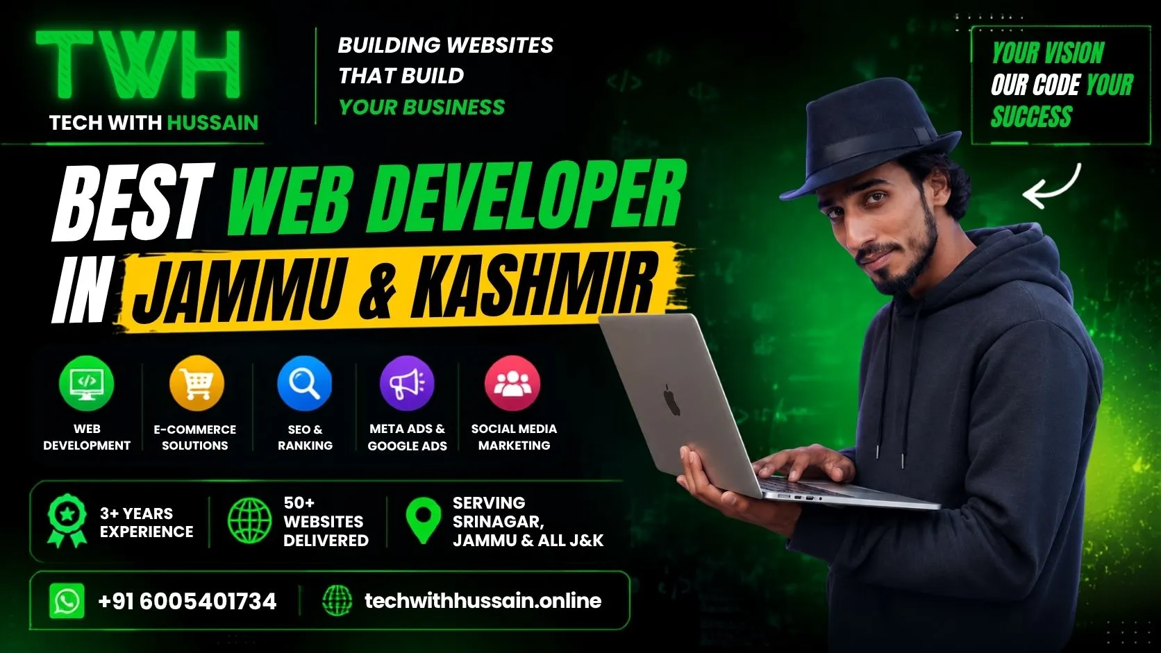 TechWithHussain — best web developer in Jammu and Kashmir
