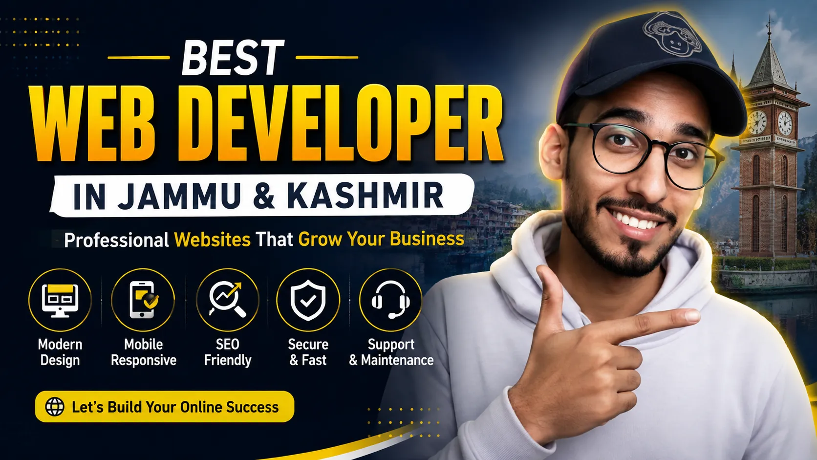 Web developer in Jammu and Kashmir working on a business website design